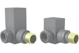 Square Corner radiator Valve RAL7012