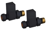 Square Straight Radiator Valve Black