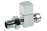 Square Straight Radiator Valve Chrome