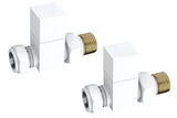 Square Straight Radiator Valve White