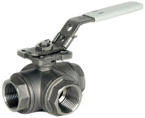 Stainless Steel 316 BSPT  - 3 Way - L Port - Lever Ball Valve