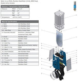 Stainless Steel Knife Gate Valve - Unidirectional - Double Acting Actuator Data Sheet 1