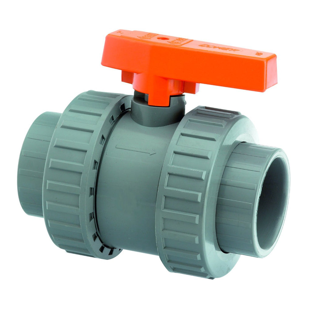 ABS DOUBLE UNION INDUSTRIAL BALL VALVE  - FPM SEALS