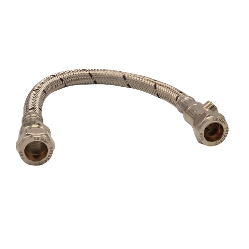 15mm X 15mm X 300mm long Flexible Hose & Iso Valve - WRAS Approved