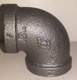 BLACK MALLEABLE IRON 90° ELBOW FURNITURE INDUSTRIAL BSPT