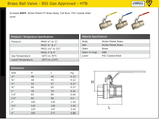 BRASS BSPP BALL VALVE - BLUE LEVER HANDLE - GAS/WRAS APPROVED