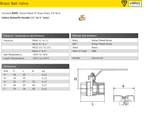 BRASS BSPP BALL VALVE - YELLOW BUTTERFLY HANDLE - GAS/WRAS APPROVED.