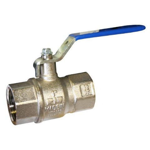 BRASS BSPP LEVER BALL VALVE - BLUE HANDLE - GAS/WRAS APPROVED
