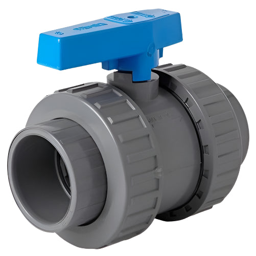 ABS Plain Double Union Ball Valve  - EPDM Seals