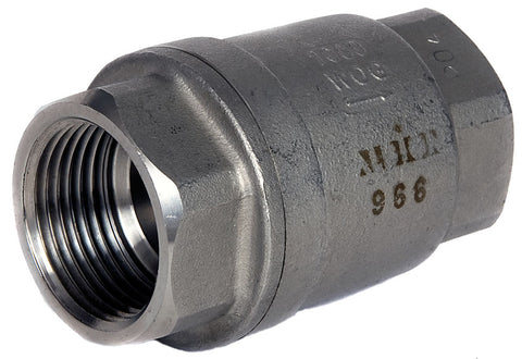 Stainless Steel Spring Check Valve. Metal Seat.  Connection BSP Parallel F/F Ends (ISO 7/1)  Approvals/ other ATEX Approved  Pressure 82 Bar Rated (¼" - 1") 69 Bar Rated (1¼" - 1½") 62 Bar Rated (2" - 4")  Temperature -25°C to +180°C