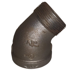 Black Malleable Iron 45° Male/Female Elbow BSPT