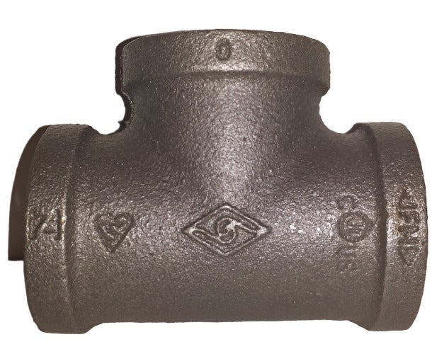 BLACK MALLEABLE IRON EQUAL TEE BSPT