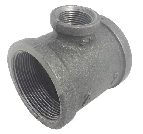 Black Malleable Iron Reducing Tee BSPT