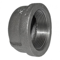 Black Malleable Iron Round Cap BSPT