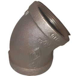 Black Malleable Iron 45° Female Elbow BSPT
