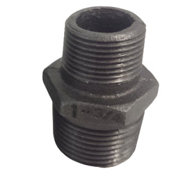 Black Malleable Iron Reducing Hex Nipple BSPT