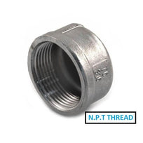 Stainless Steel 316 Round Cap - NPT