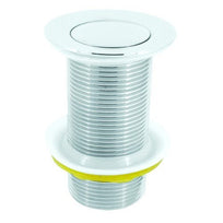 1 1/4" Chrome Plated Unslotted Brass Basin Clicker Waste