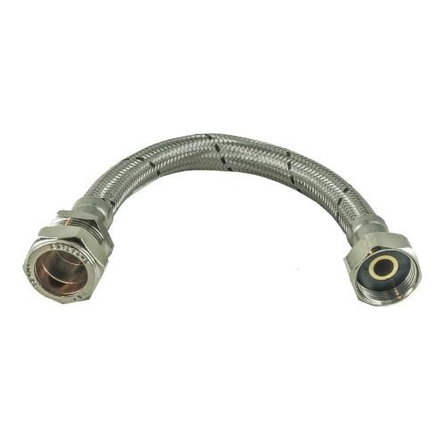 15mm X 1/2" x 300mm Flexible Hose - Maximum Bore - WRAS Approved