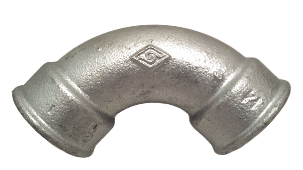 GALVANISED MALLEABLE IRON FEMALE BEND BSPT
