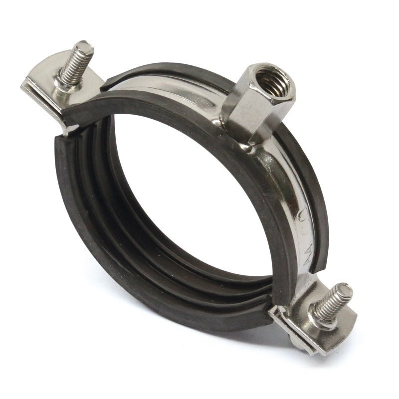 STAINLESS STEEL 316 EPDM LINED PIPE CLIP WITH BOSS M8/M10
