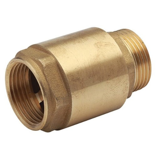 BRASS BSPP SPRING CHECK VALVE - FEMALE X MALE