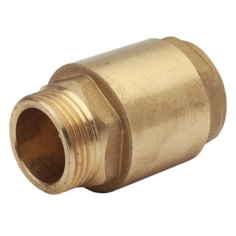 BRASS BSPP SPRING CHECK VALVE - MALE x FEMALE.