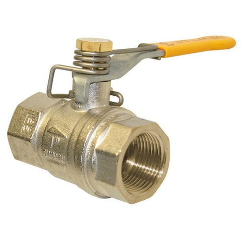 BRASS BALL VALVE - SPRING CLOSE LEVER