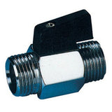 BRASS MINI BALL VALVE - MALE x MALE CHROME FINISHED - WRAS APPROVED