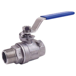 STAINLESS STEEL 316 BSPP 2 PIECE MALE/FEMALE LEVER BALL VALVE