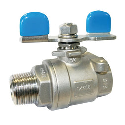STAINLESS STEEL BALL VALVE - TWO PIECE -  MALE X FEMALE.
