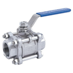 Stainless Steel 316 BSPP 3 Piece Lever Ball Valve