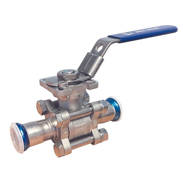 STAINLESS STEEL 316 3 PIECE LEVER BALL VALVE - PRESSFIT ENDS