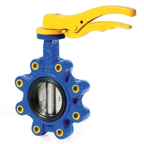 Cast Iron Lugged & Tapped PN16 Butterfly Valve – Nickel Plated Disc – NBR Liner