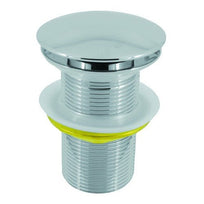 1 1/4" Chrome Plated Unslotted Mushroom Brass Basin Clicker Waste