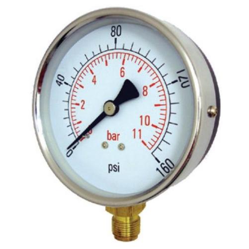 PRESSURE GAUGE 3 8 BOTTOM ENTRY 100mm DIAL