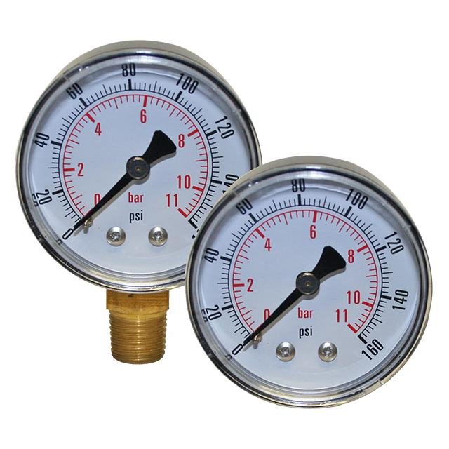 PRESSURE GAUGE - 50mm DIAL - 1/4" BOTTOM ENTRY