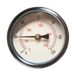 STAINLESS STEEL TEMPERATURE GAUGE - 100mm DIAL - 100mm POCKET