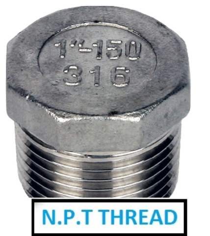 Stainless Steel 316 Hexagon Head Plug - NPT