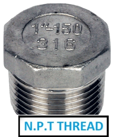 STAINLESS STEEL 316 HEXAGON HEAD PLUG - NPT