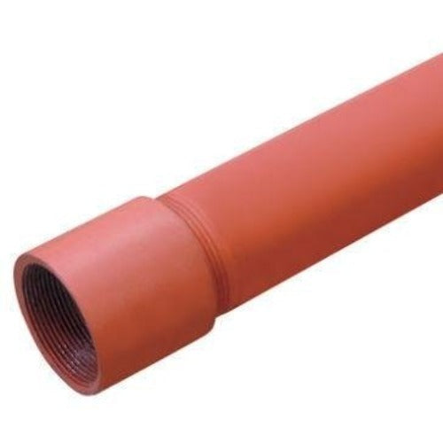 RED OXIDE MEDIUM SCREWED & SOCKETED PIPE x 3.2 METERS.