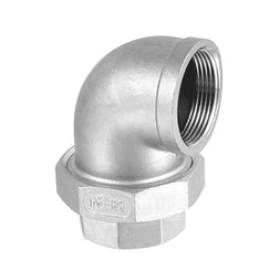 STAINLESS STEEL 316 F x F UNION ELBOW c/w PTFE SEAT BSP 150lbs 