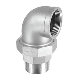 Stainless Steel 316 M x F Union Elbow c/w PTFE Seat BSP 150lbs