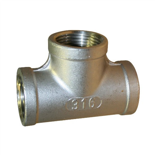 Stainless Steel 316 Equal Tee BSPP 150lbs