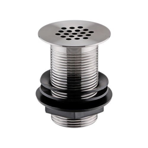 1 1/4 Inch (32mm) Chrome Basin Waste With Rubber Plug & Chain - Unslotted, Brass