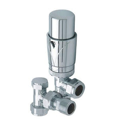 15mm Chrome Luxury Angled TRV Valve and Lockshield