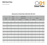 Black/Self Colour Steel Pipe up to 900mm - Threaded Both Ends