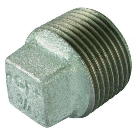 GALVANISED MALLEABLE IRON SOLID PLUG BSPT