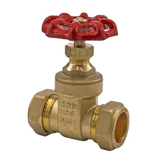 BRASS COMPRESSION GATE VALVE.