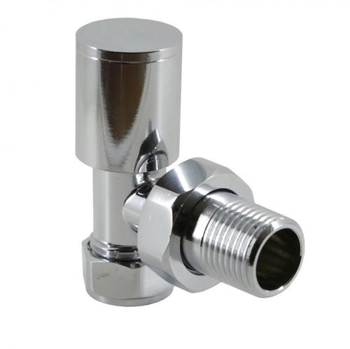 15mm CHROME LUXURY ANGLED RADIATOR VALVE (PAIR).